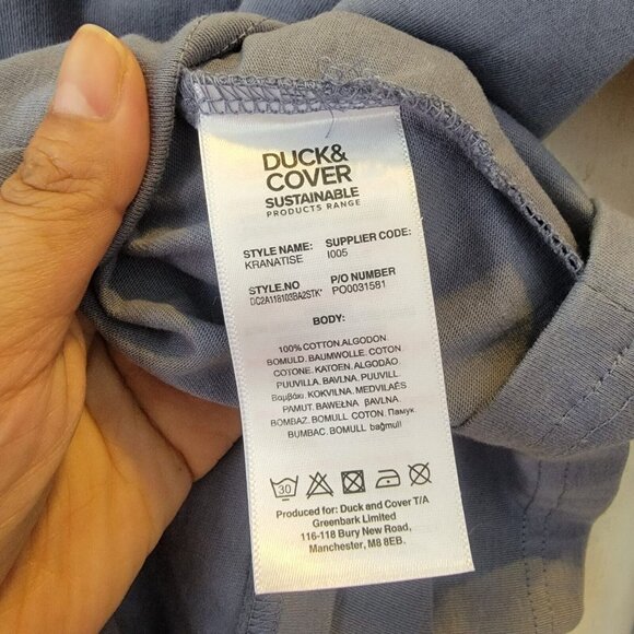 ❤️❤️❤️DUCK&COVER Mens T-Shirt Tee Size L DUCK&COVER Light blue Cotton Soft Basic - Picture 8 of 8